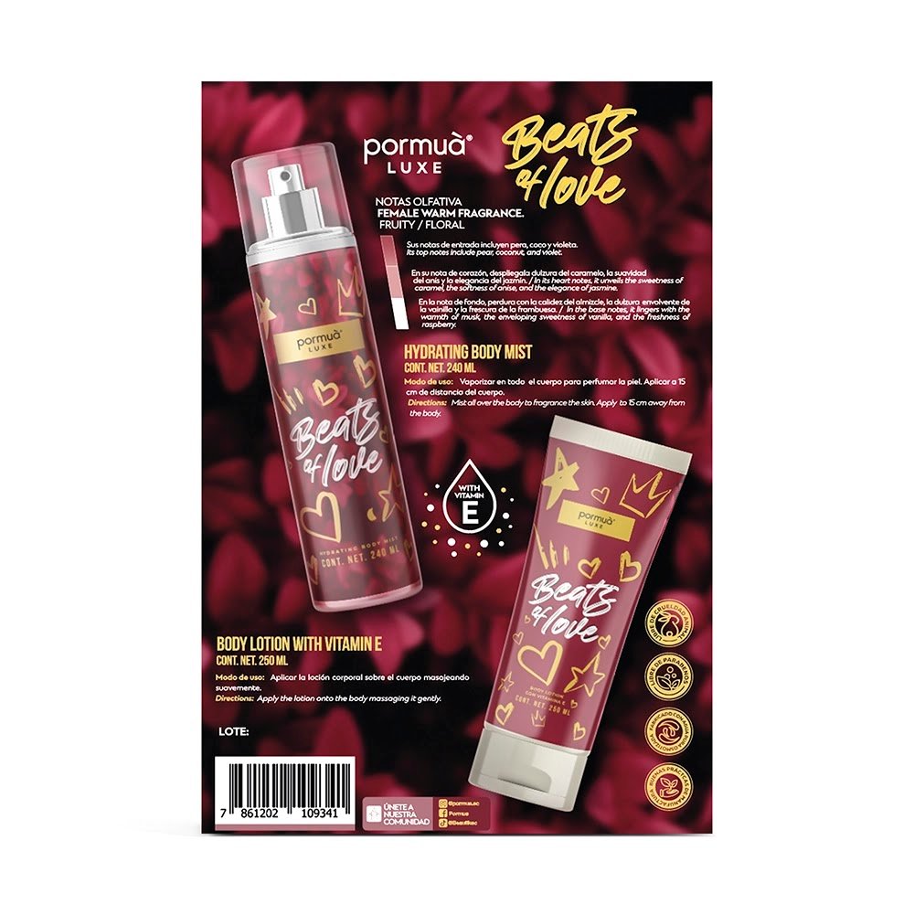 Set Beats Of Love 2 Piezas Splash Hidrante 240 Ml
